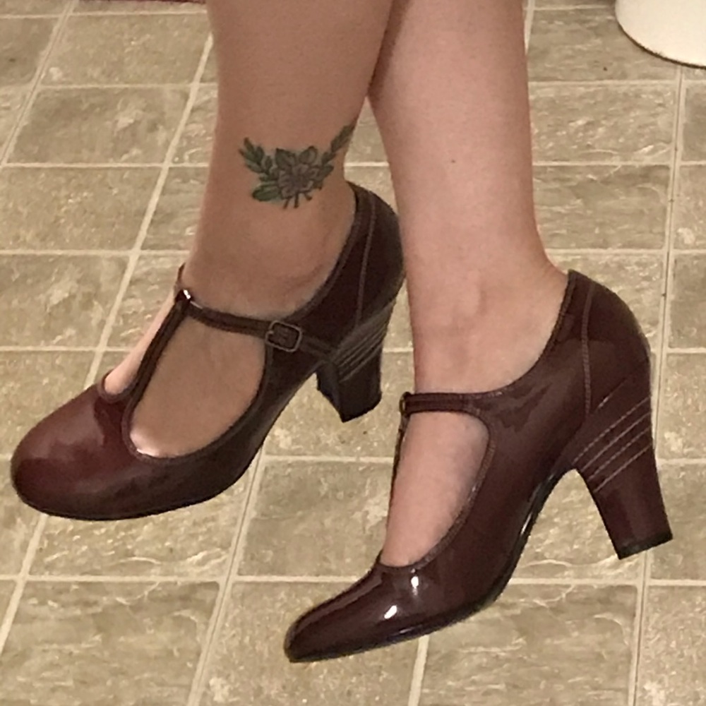 Dapper Girl T-Strap Heels - Picture 1 of 8